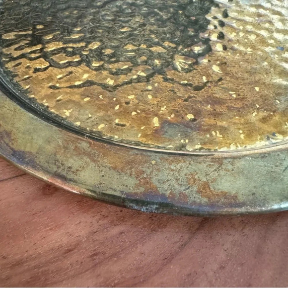 Old Antique Brass Tray Made In England Nestor - Picture 7 of 7